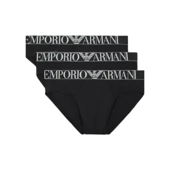 EMPORIO ARMANI Three pack Of Asv Shiny Logoband Organic cotton Briefs