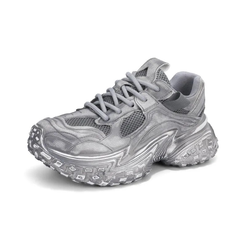 Yalu Abrasion Resistant Lightweight Height Increasing Low Top Chunky Sneakers Men's-11