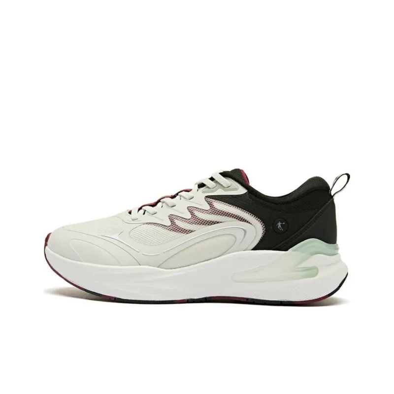 QIAODAN Boundless 5SE Shock Absorbers Rebound Low Top Running Shoes Women's White Black Green-0