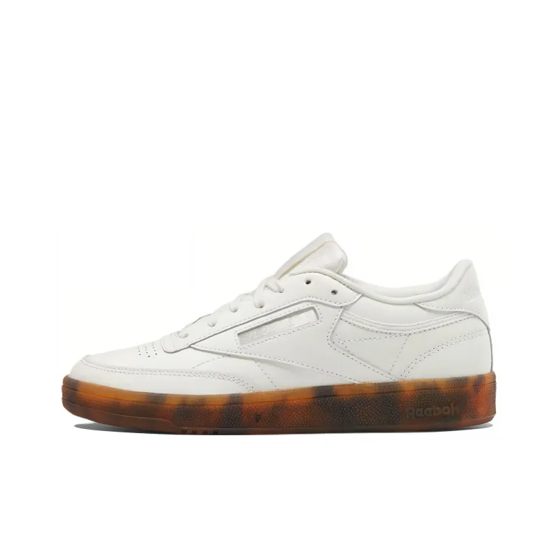 Reebok Club C 85 Anti-Slip And Wear-Resistant Lightweight Low-Top Skateboard Shoes Women's Ecru-0