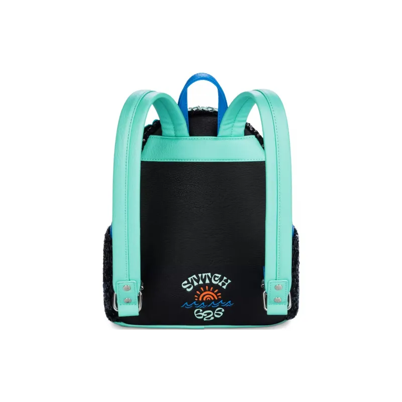 Disney PVC Polyvinyl Chloride Blended With Polyester And Polyurethane Backpack Mini Unisex Blue Black-1