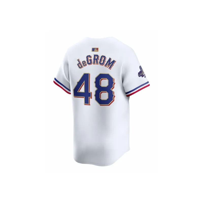 Nike x MLB Nike X MLB Co-brand Jacob DeGrom Soccer Jerseys Men's White-1