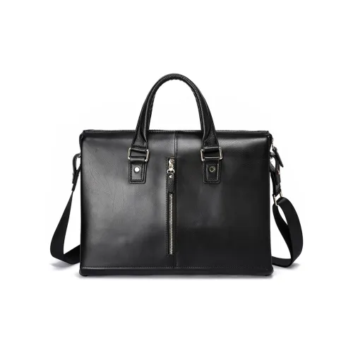 FAIRWHALE Cow Leather Shoulder Bag, Crossbody Bag, Handbag Regular Men's Black/Brown