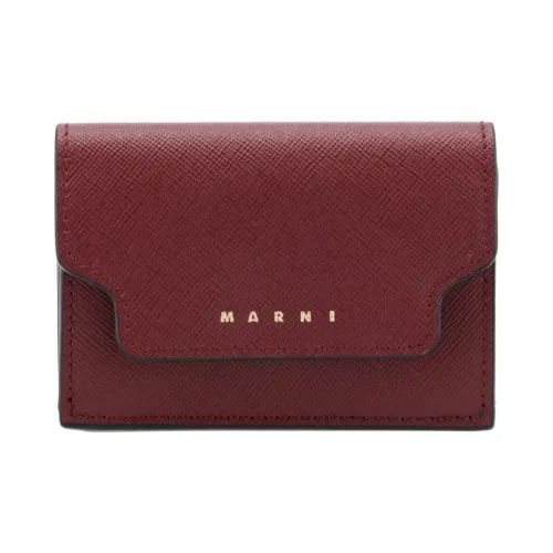 MARNI Trunk Saffiano Leather Wallet Mini Women's Gemstone Red