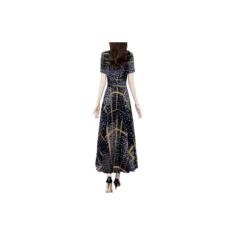 Mapping Short Sleeved Dresses Women's Black-1