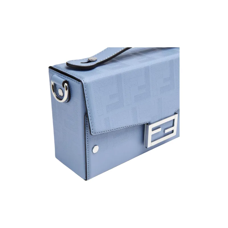 FENDI BaguetteTrunk Calfskin Shoulder Bag, Crossbody Bag, Handbag Men's Sky Blue-4