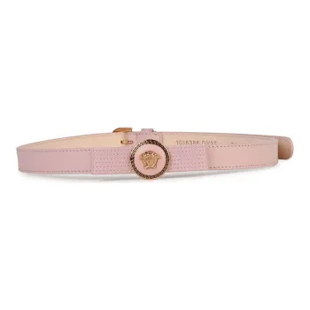 VERSACE Medusa Styling Smooth Buckle Calfskin Leather Belts Women's Pink