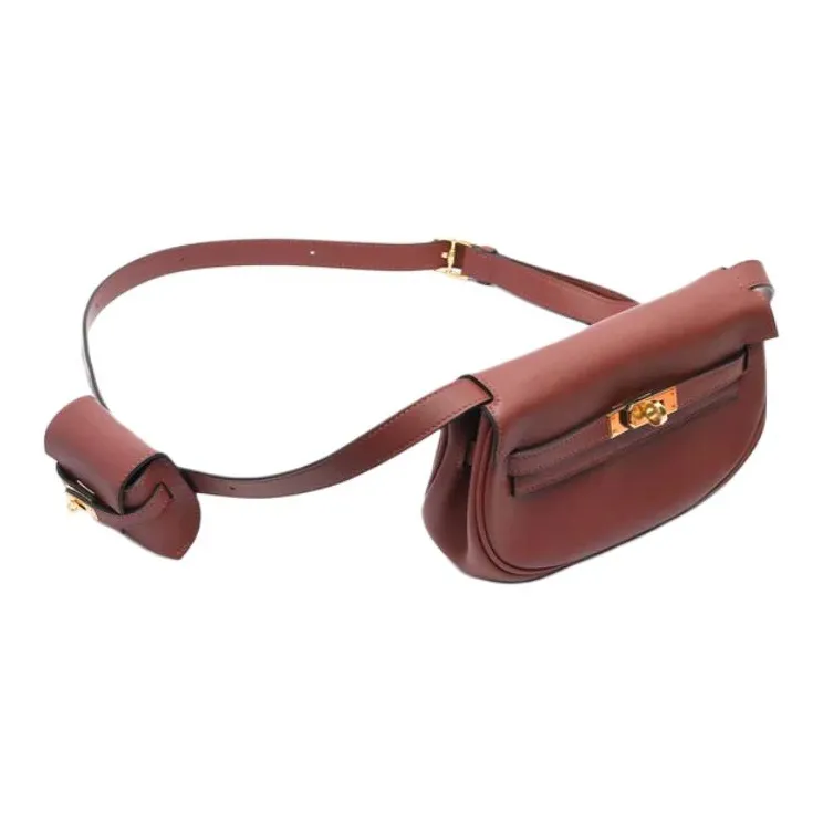 HERMES Kelly Swift Leather Kelly Bag Crossbody Bag Shoulder Bag Women's 55 Rouge Hermes Red-3