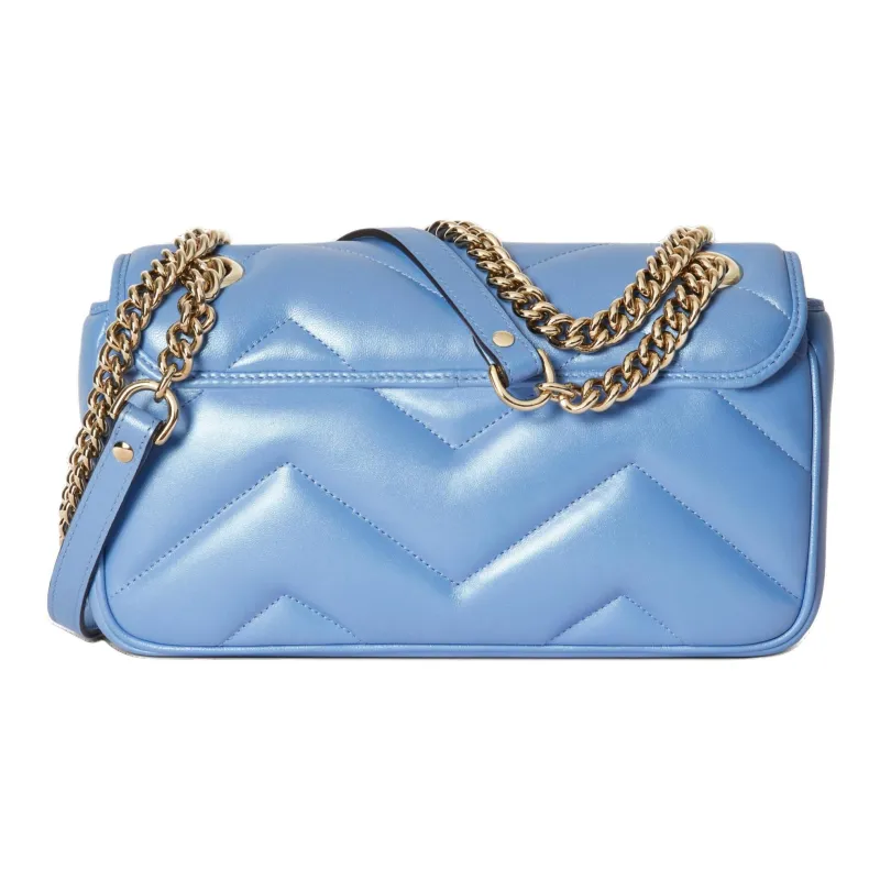 GUCCI GG Marmont Leather Crossbody Bag Shoulder Bag Women's Light Blue-2