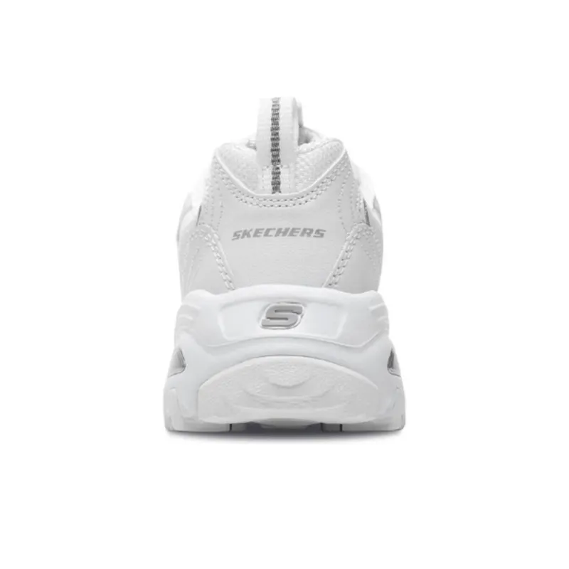 Skechers D'Lites 1.0 Chunky Sneakers Women's Low Top White Silver-3