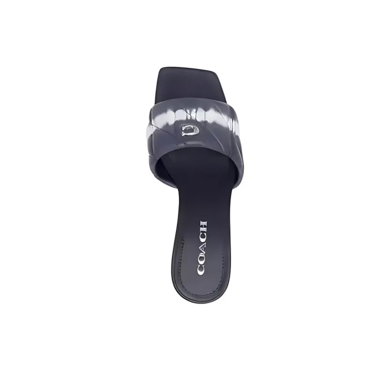 COACH Abrasion Resistant Slide Slippers 7cm Women's Black-3