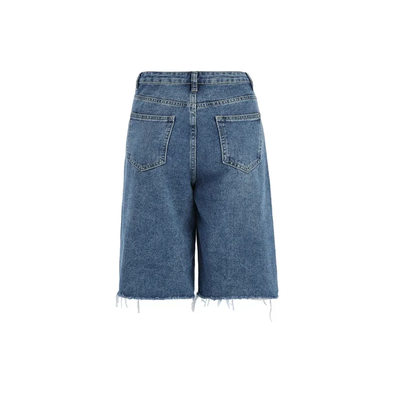 Wen Shan Denim Shorts Women's Dark Blue-1