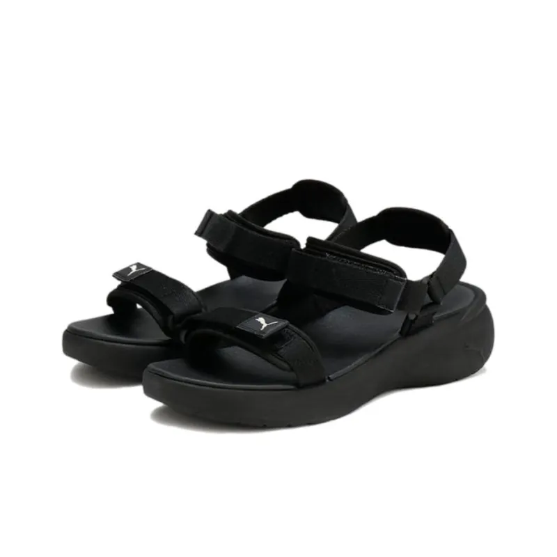 PUMA Bora One Strap Sandals Medium Heel Women's Black-2