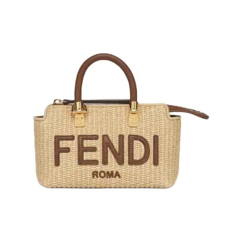 FENDI By The Way Series Polyamide With Polyester One Shoulder Handbag, Crossbody Bag Mini Women's Beige