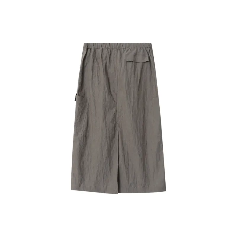 CHARM PICK Casual Long Skirt Women's Army Green-1
