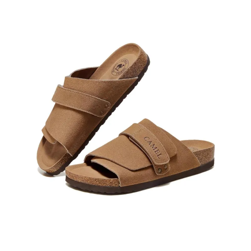 CAMEL Slip Resistant Abrasion Resistant Slide Slippers Men's Beige-3