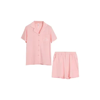 Red Beans At Home Pajama Set Women's Rose Pink