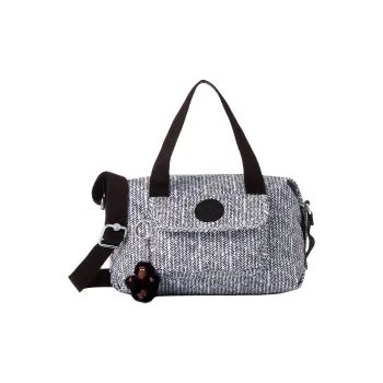 Kipling Fabric Shoulder Bag, Crossbody Bag Unisex Black & White