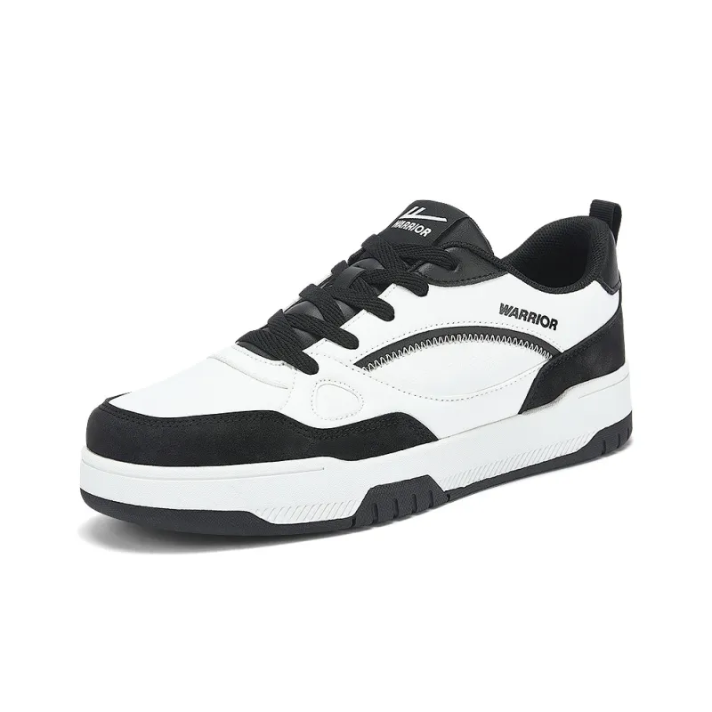 Warrior Comfortable Versatile Trendy Casual Anti Slip And Wear Resistant Low Top Skateboard Shoes Men's White Black-1