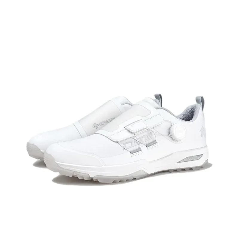 DESCENTE Enerzite Slip Resistant Waterproof And Breathable Low Top Golf Shoes Men's White Gray-2