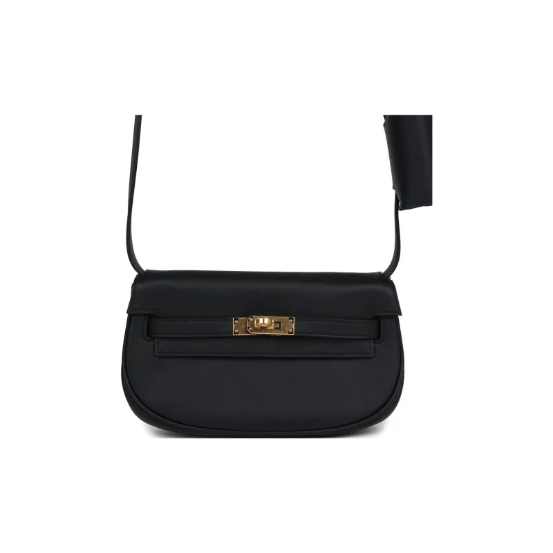 HERMES Kelly Swift Calfskin Kelly Bag Crossbody Bag Shoulder Bag Women's 89 Noir Black-0