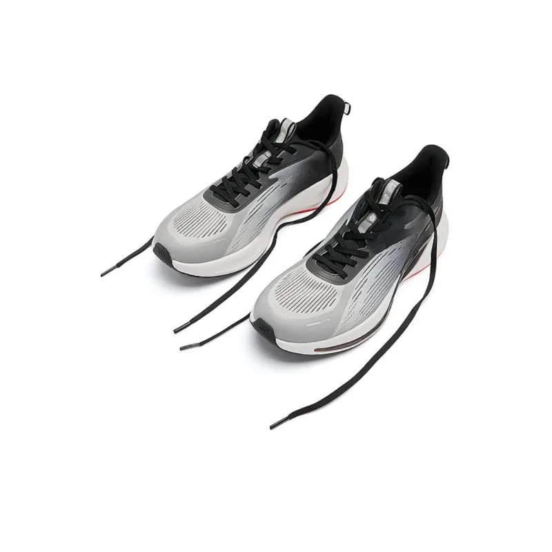 QIAODAN Slip Resistant Low Top Running Shoes Men's Black Gray Red-3