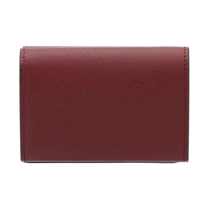 MARNI Trunk Saffiano Leather Wallet Mini Women's Gemstone Red-2
