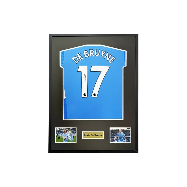 Three For 21-22 Manchester City De Bruyne Signed Soccer Apparel Jersey Includes Certificate And Framing-0