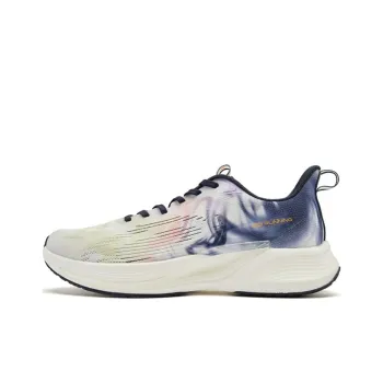QIAODAN Slip Resistant Low Top Running Shoes Men's White Blue