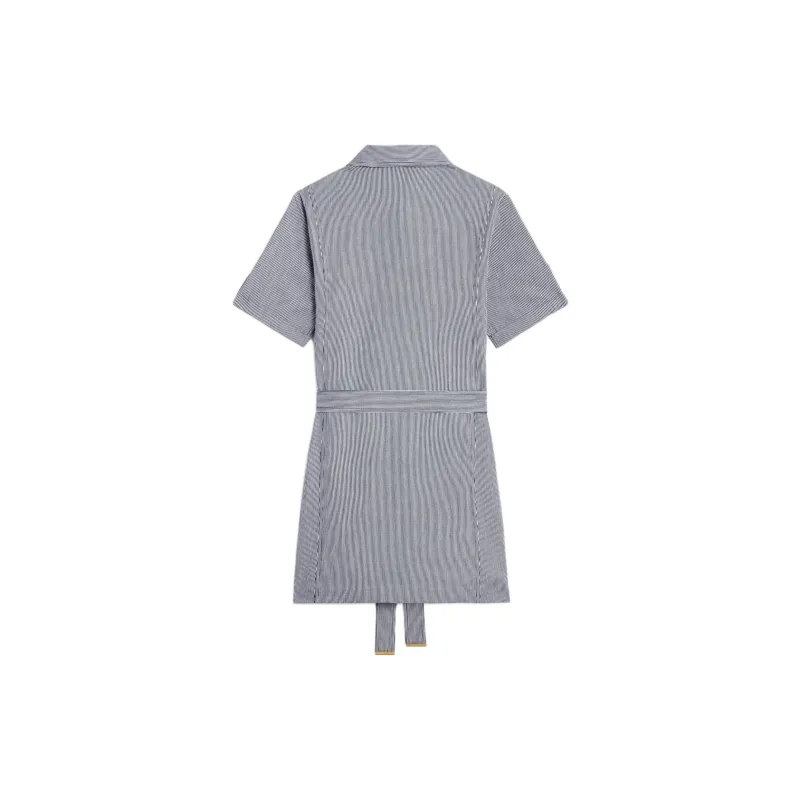 CELINE Trapeze Mini Dress In Striped Cotton-1