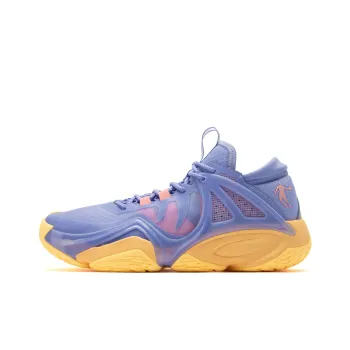 QIAODAN Uh huh Cushioning Breathable Mid Top Basketball Shoes Men's Purple Orange