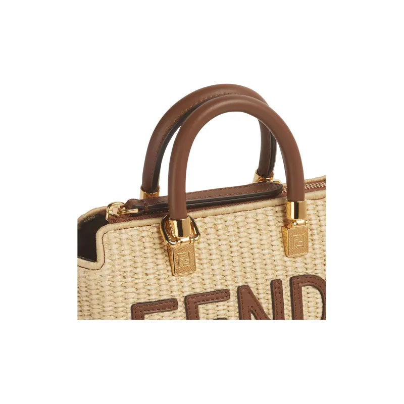 FENDI By The Way Series Polyamide With Polyester One Shoulder Handbag, Crossbody Bag Mini Women's Beige-4