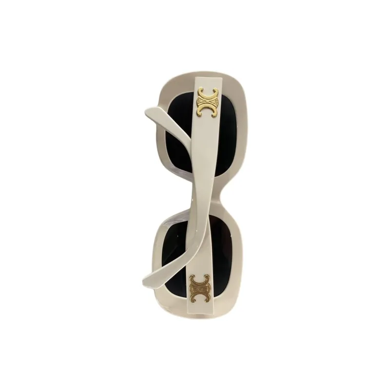 CELINE Irregular Shape Sunglasses Women's White-2