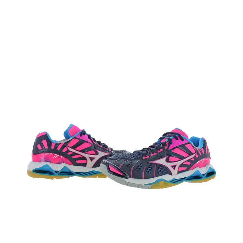 Mizuno Wave Tornado Cushioning Breathable Wear-Resistant Slip-Resistant Low-Top Running Shoes Unisex Blue Pink-2