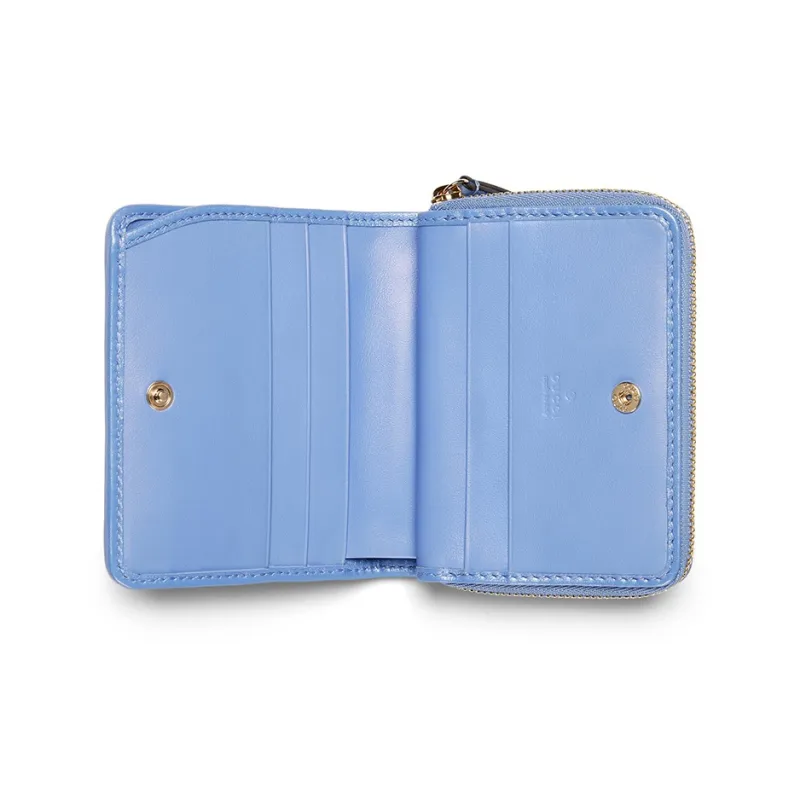 GUCCI GG Marmont Patent Leather Wallet Mini Women's Light Blue-5