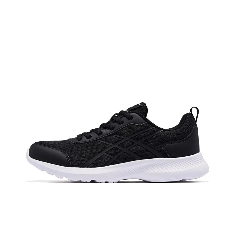 QIAODAN Cushioning Wear Resistant Low Top Casual Running Shoes Men's Black White-0