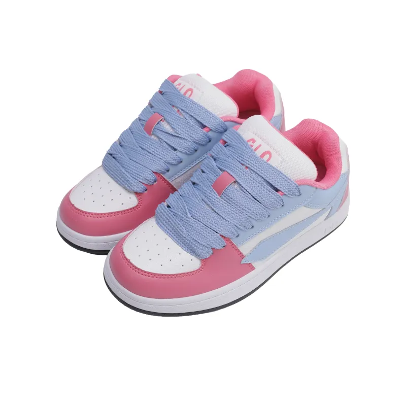 GLO BULL Skateboard Shoes Unisex Low Top White Moon Pink-2