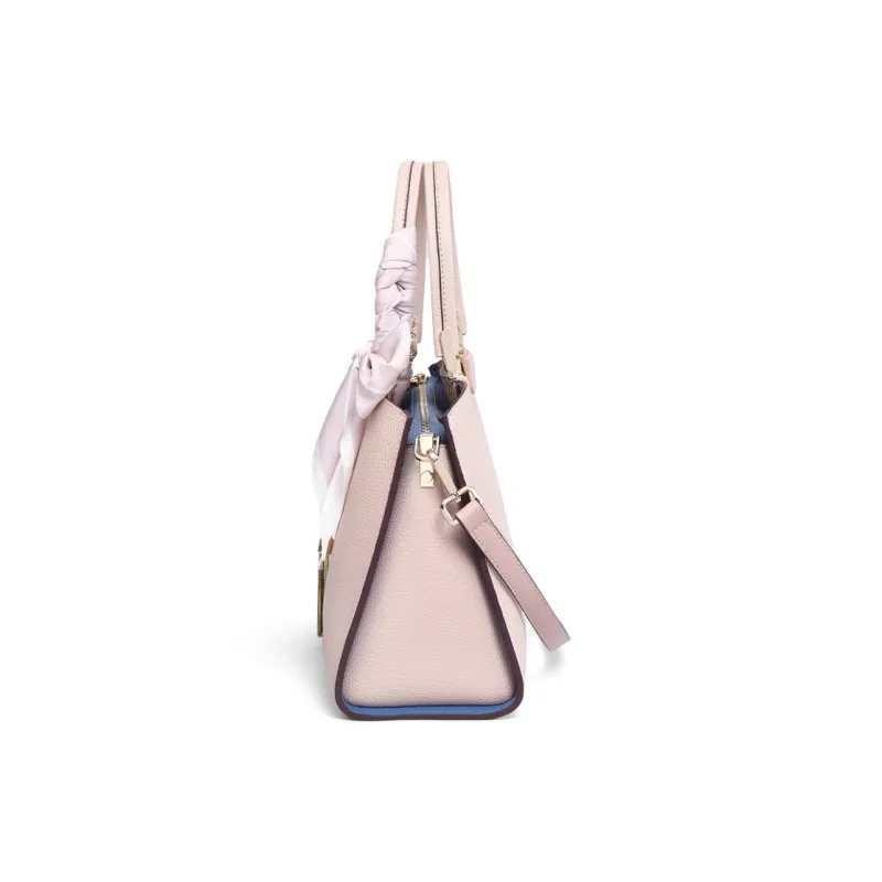 Kevin Cohen Cow Leather With Synthetic Leather Handbag, Shoulder Bag Regular Women's Beige Apricot-4