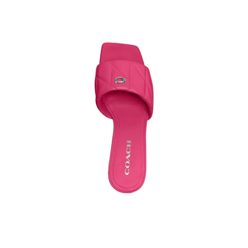 COACH Abrasion-Resistant Slide Slippers 7cm Women's Pink-3