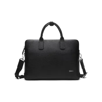 Satchi Cow Leather Briefcase Regular Men's Black