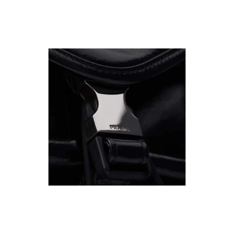 PRADA Leather Backpack Men's Black-5