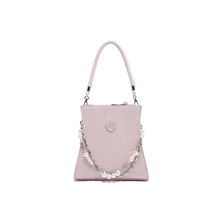 MICOCAH PU With Polyester And Cotton One Shoulder Handbag Women's Purple Gauze Pink/White Blossom Peach/Ink Black-0