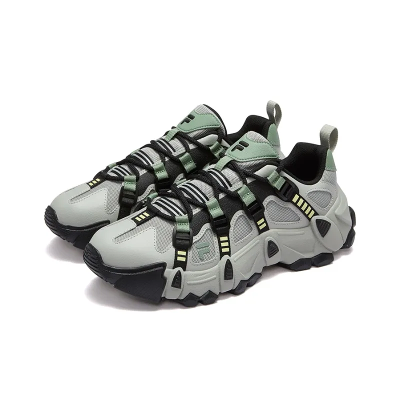 FILA FUSION EXOCET Mountains Shoes Non-slip And Sweat-wicking Low-Top Casual Shoes Men's Soft Willow Silk Gray Black-1
