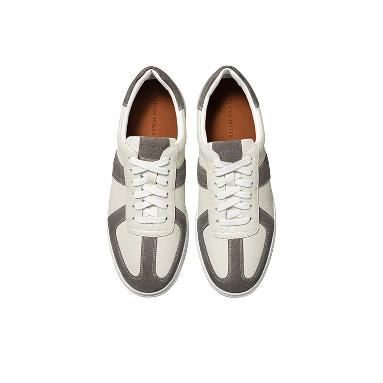 THOM WILLS Casual Vintage German Army Trainers Skateboard Shoes Men's Light Gray-2