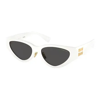 MIU MIU Subject To Official Website Oval Sunglasses Women's White