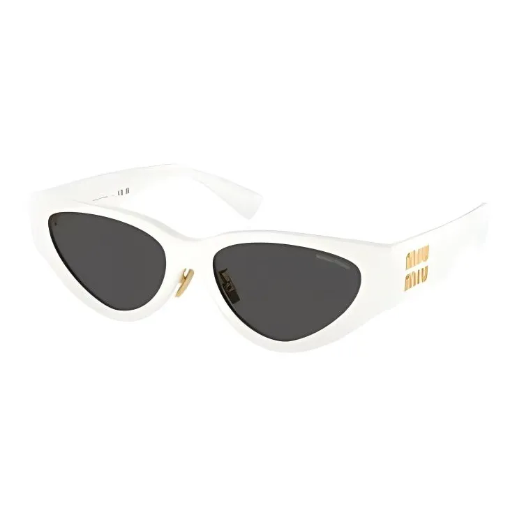 MIU MIU Subject To Official Website Oval Sunglasses Women's White-0
