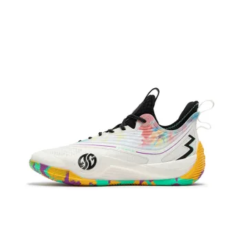 361° Zen 6 Guitar God Cushioning Anti Slip Wear Resistant Breathability Low Top Basketball Shoes Men's Feather White