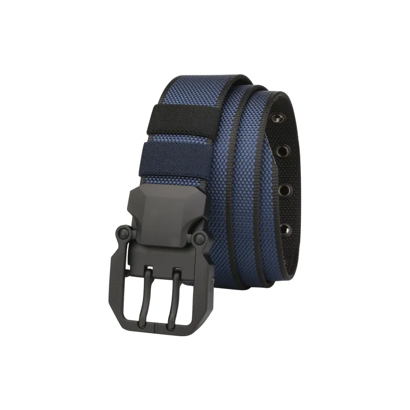 Jaylen Oos Pin Buckle Double Sided Two Tone Woven Belt Men's Gray Black Blue Black Width  3.8CM-4