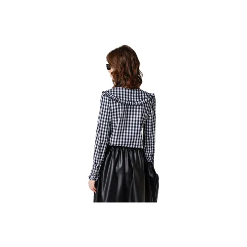 LOUISY AO Shirt Women's Black White Plaid