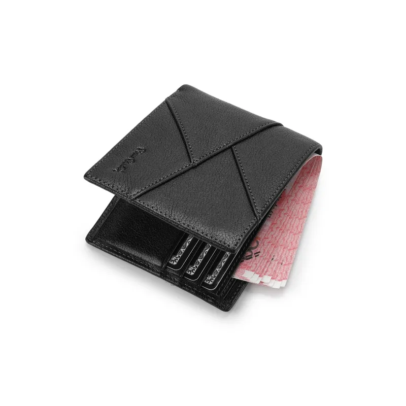 PIERRE CARDIN Genuine Leather Top Grain Cow Leather Large Capacity Storage Men's Wallet Coin Purse Regular Men's Black-2